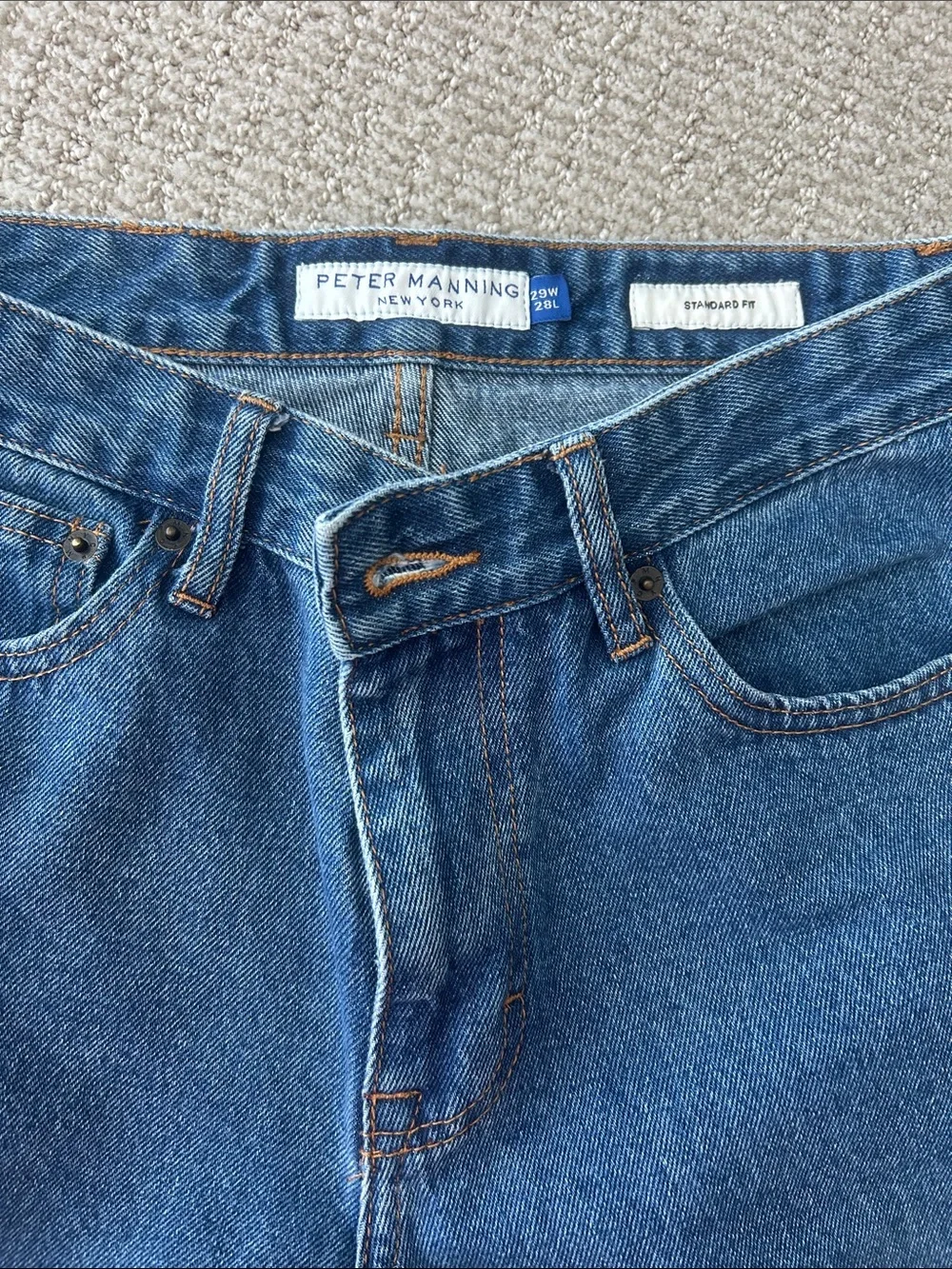 Men's Blue Denim Jeans - Classic Straight Fit - Peter Manning